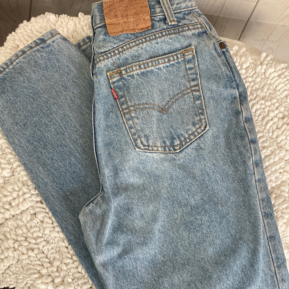 Vintage Levi’s Size 11 High Rise Red Tab U.S.A Light Wash Straight Leg Jeans